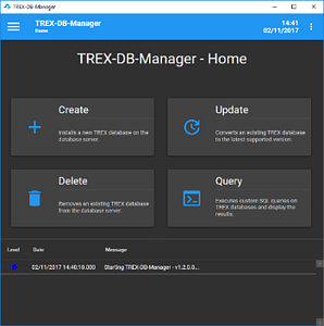 Suite logicielle - Screenshot logiciel TREX-DB-MANAGER